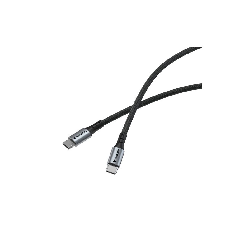 Verbatim 31846 Sync & Charge Kabelis USB-C į USB-C 100W 480Mbps 120cm, Pilka/Juoda