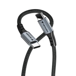 Verbatim 31845 Sync & Charge Kabelis USB-C į USB-C 60W 480Mbps 120cm, Pilka/Juoda
