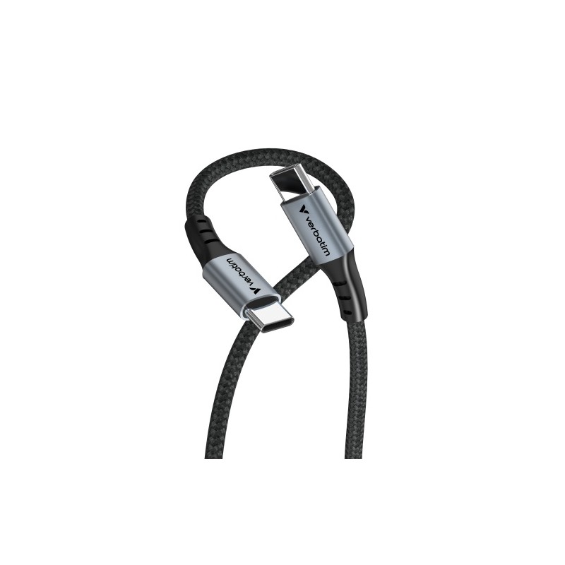 Verbatim 31845 Sync & Charge Kabelis USB-C į USB-C 60W 480Mbps 120cm, Pilka/Juoda
