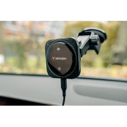 Verbatim 31860 Charge 'n' Drive Qi2 Magnetinis belaidis automobilinis įkroviklis, RGB, Juoda