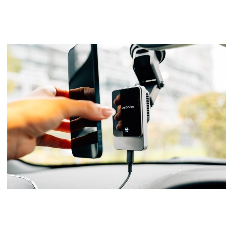 Verbatim 31862 Charge 'n' Qi Drive Magnetinis belaidis automobilinis įkroviklis, RGB, Pilka/Juoda