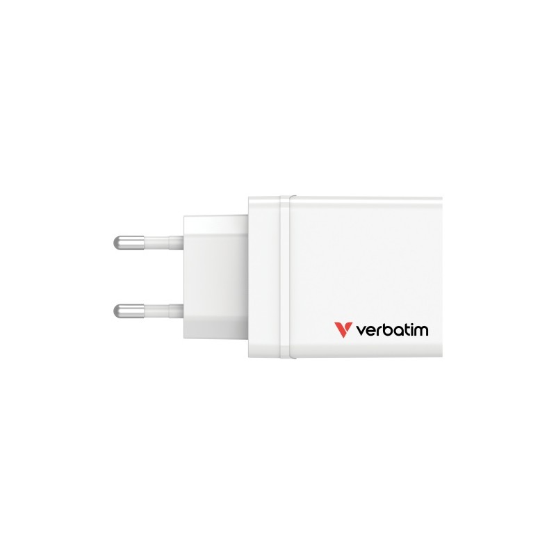Verbatim 49701 USB Įkroviklis 30W 4-Port USB-A, USB-C, EU Plug, Balta