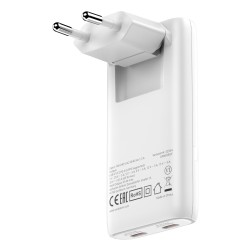 Verbatim 32355 Fold 'n' Go GaN Įkroviklis 65W 2-Port, USB-C, EU Plug, Balta