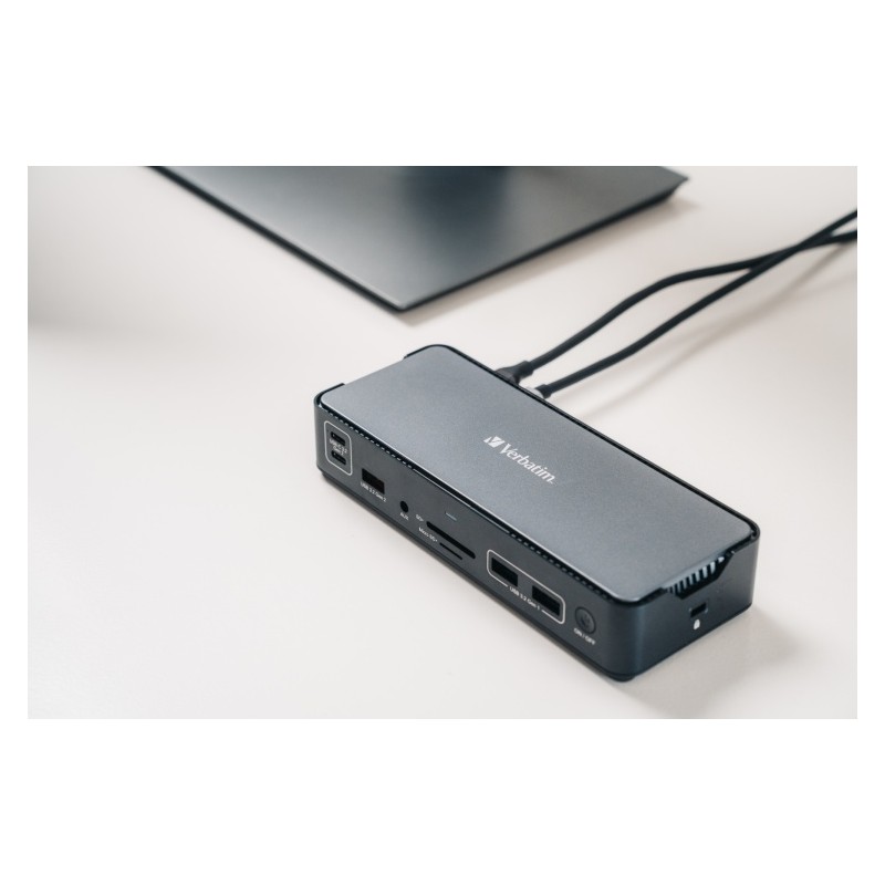 Verbatim 32171 CDS-15 USB-C Pro Jungčių stotelė 15 Ports, Pilka/Juoda