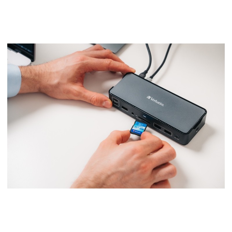 Verbatim 32171 CDS-15 USB-C Pro Jungčių stotelė 15 Ports, Pilka/Juoda