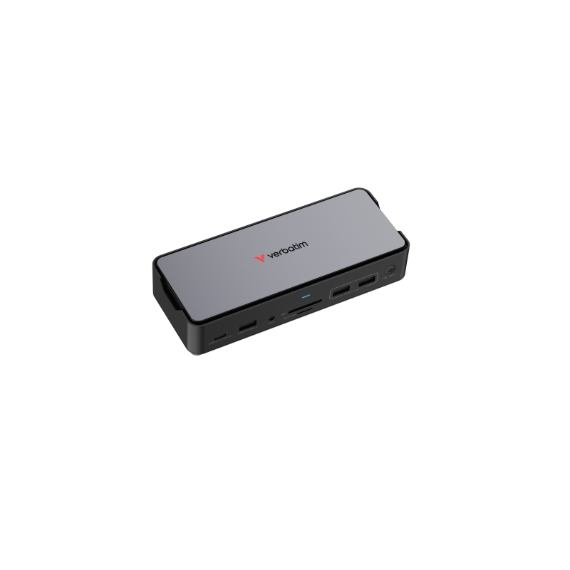 Verbatim 32174 CDS-15SSD USB-C Pro Jungčių stotelė 15 Ports, 256GB SSD, Pilka/Juoda