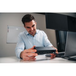 Verbatim 32174 CDS-15SSD USB-C Pro Jungčių stotelė 15 Ports, 256GB SSD, Pilka/Juoda