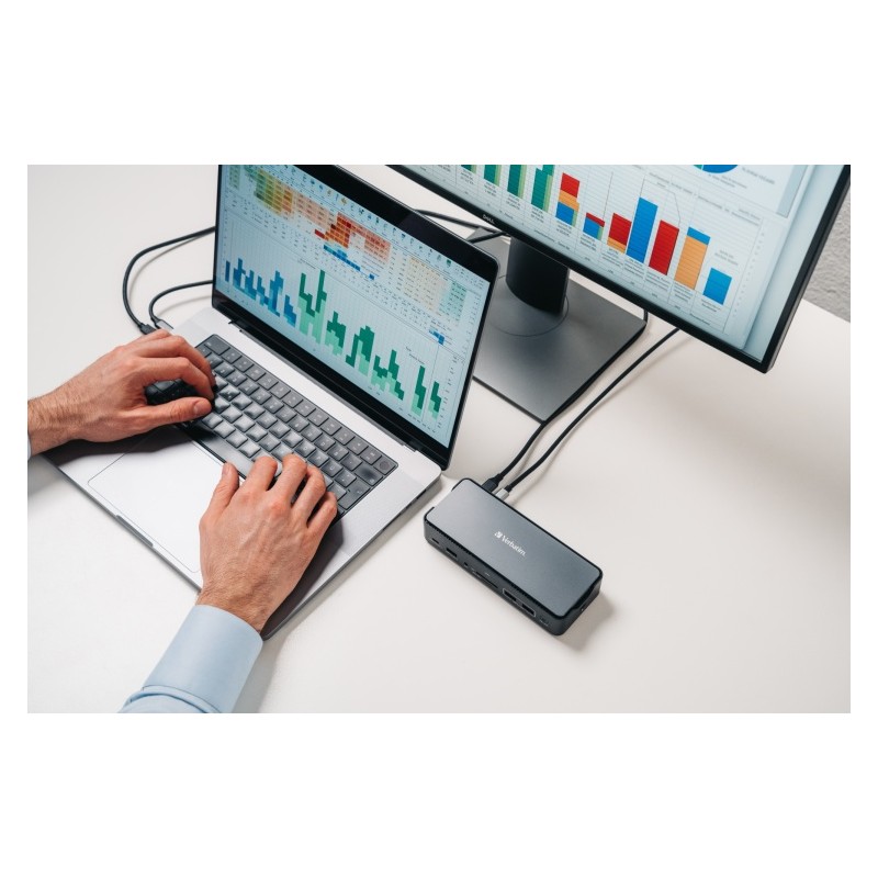 Verbatim 32174 CDS-15SSD USB-C Pro Jungčių stotelė 15 Ports, 256GB SSD, Pilka/Juoda