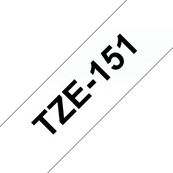 Brother TZe-151 (TZe151) Laminuota ženklinimo juostelė 24mm 8m, Black on Clear