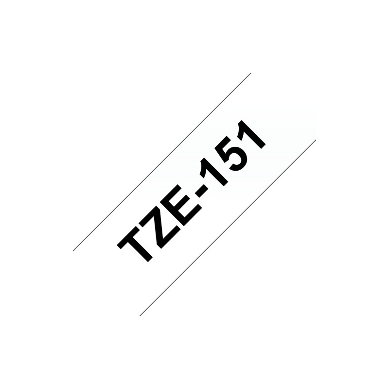 Brother TZe-151 (TZe151) Laminuota ženklinimo juostelė 24mm 8m, Black on Clear