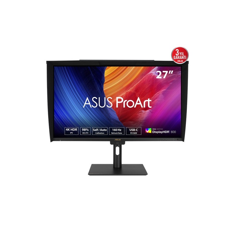 ASUS ProArt PA27UCGE Monitorius 27'' IPS 4K UHD 3840x2160 1 ms, 600 cd/m2, 160 Hz, Juoda