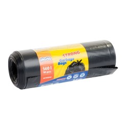 Šiukšlių maišai Plasta, 140 L, 10 vnt, 40 µm, Juoda