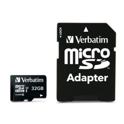 Verbatim 47041 Pro U3 Micro SDXC Atminties kortelė 32GB + microSD į SD Adapteris