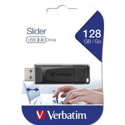 Verbatim 49328 Slider USB atmintinė 128GB, USB-A 2.0, Juoda
