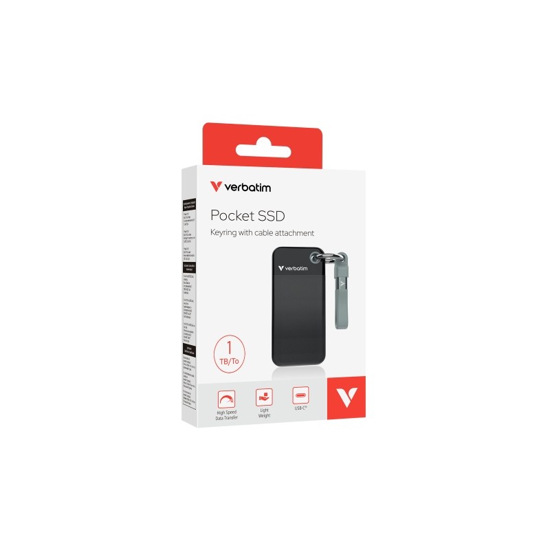 Verbatim 32190 Išorinis SSD diskas 1TB, USB-C 3.2 Gen 2, M.2, iki 1000MB/s, Juoda/Pilka