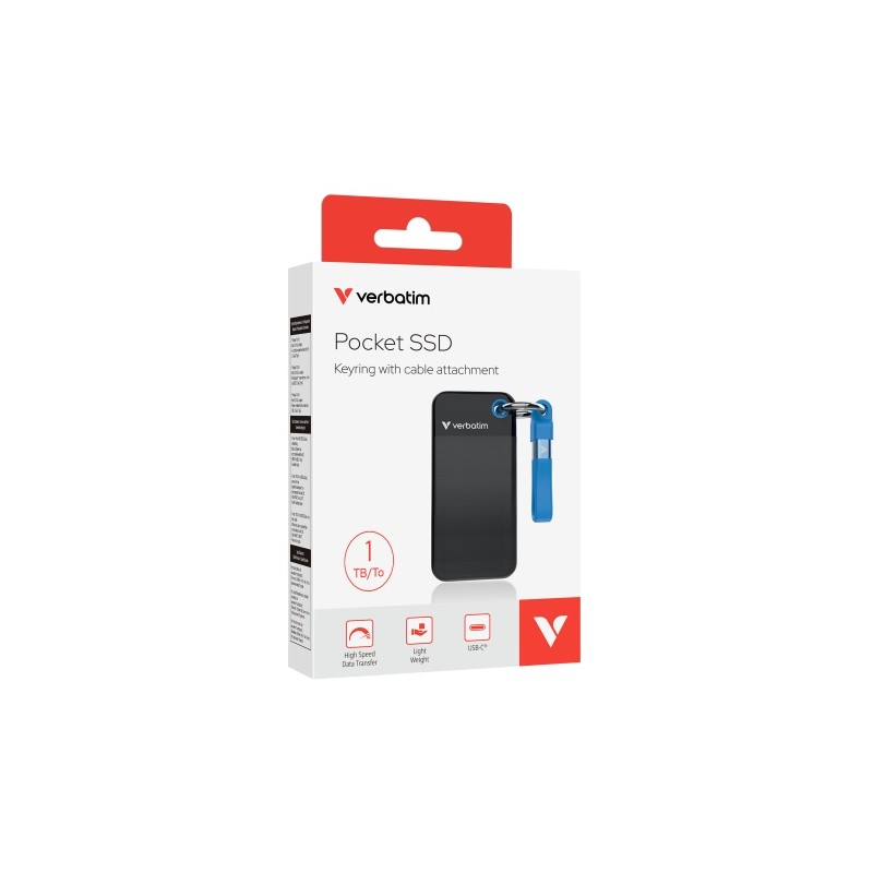 Verbatim 32191 Išorinis SSD diskas 1TB, USB-C 3.2 Gen 2, M.2, iki 1000MB/s, Juoda/Mėlyna