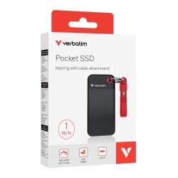 Verbatim 32192 Išorinis SSD diskas 1TB, USB-C 3.2 Gen 2, M.2, iki 1000MB/s, Juoda/Raudona