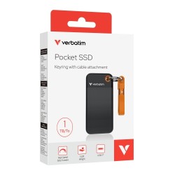 Verbatim 32193 Išorinis SSD diskas 1TB, USB-C 3.2 Gen 2, M.2, iki 1000MB/s, Juoda/Oranžinė