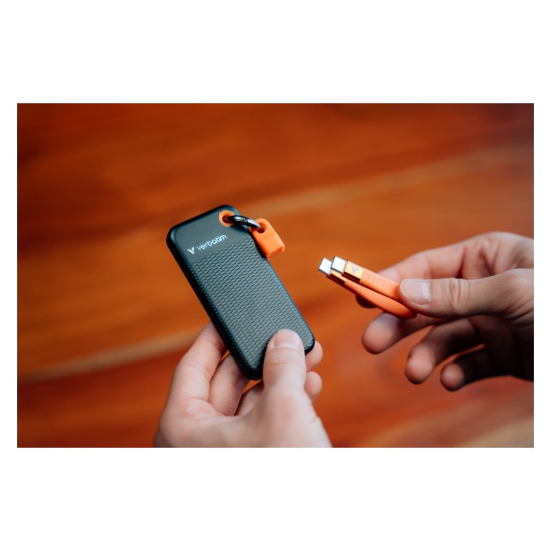 Verbatim 32193 Išorinis SSD diskas 1TB, USB-C 3.2 Gen 2, M.2, iki 1000MB/s, Juoda/Oranžinė