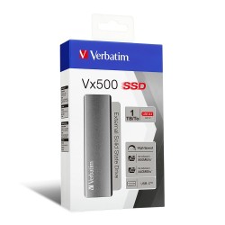 Verbatim 47444 Vx500 Išorinis SSD diskas 1TB, USB-C 3.2 Gen 2, Silver