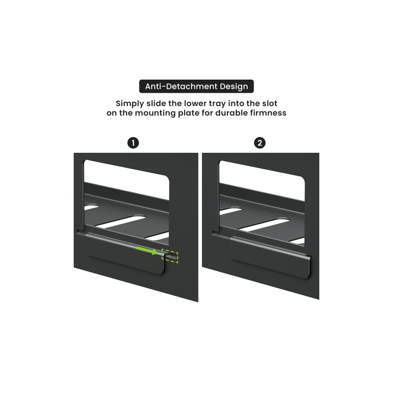 Up Up 2-31-11CC Kabelių valdymo dėklas, 800x140x100, Juoda