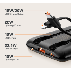 Veger C11 (W1170) Mini Išorinė baterija (Power Bank) 10000mAh, 22.5W PD, Juoda