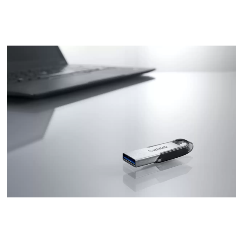 SanDisk Ultra Flair USB atmintinė 256GB, USB-A 3.0, Juoda/Sidabrinė