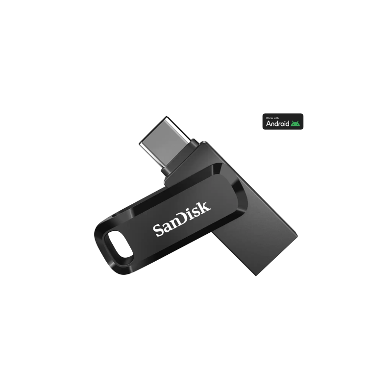 SanDisk Ultra Dual Drive Go USB atmintinė 256GB, USB-C/USB-A 3.2 Gen 1, Juoda
