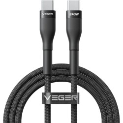 Veger Kabelis USB-C to USB-C PD 48V 5A 240W CC03 1.5m, Juoda
