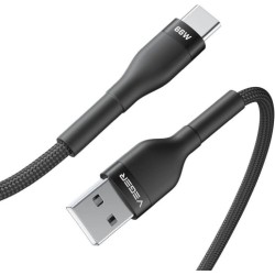 Veger Kabelis USB-A to USB-C PD 11V 6A 66W AC04 1.2m, Juoda