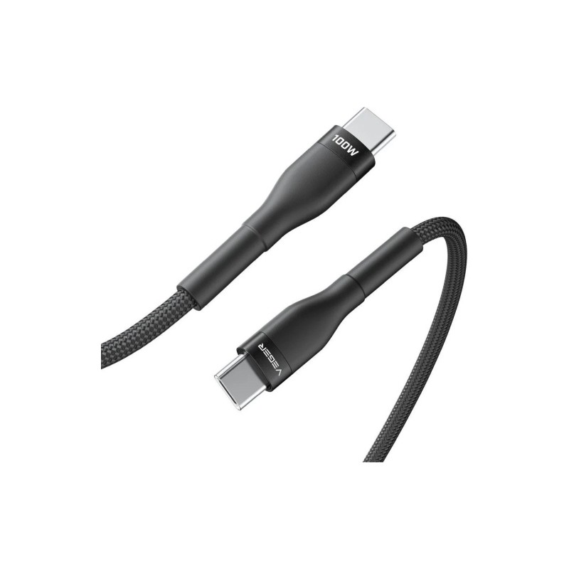 Veger Kabelis USB-C to USB-C PD 20V 5A 100W CC05 1.5m, Juoda