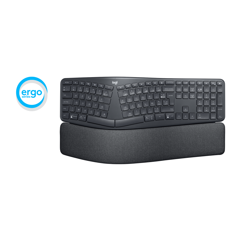 Bevielė klaviatūra Logitech Ergo K860, Grafitinė (US)