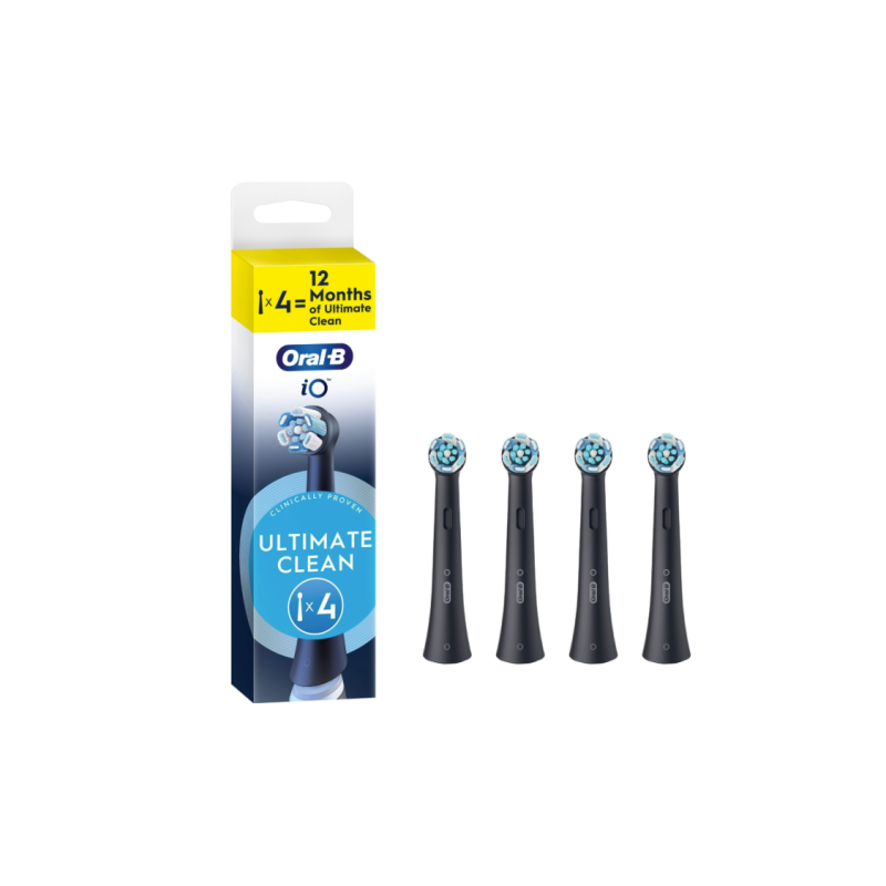 Oral-B iO Ultimate Clean x4 Dantų šepetėlio galvutės, Juoda