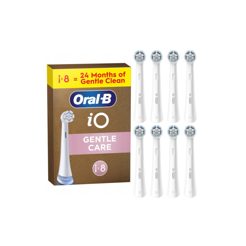 Oral-B iO Gentle Care x8 Dantų šepetėlio galvutės, Balta