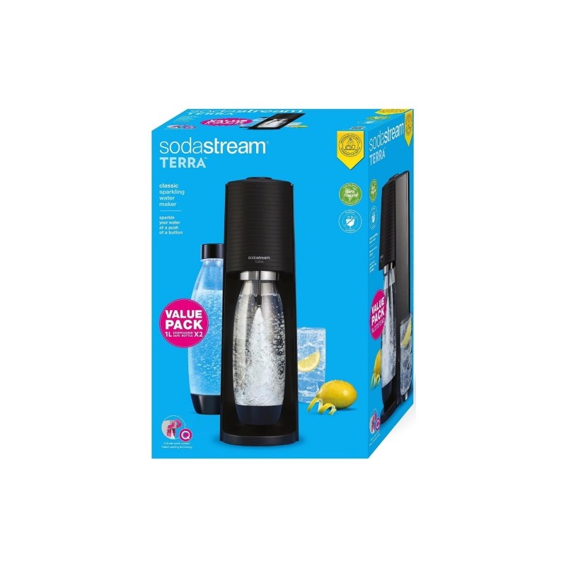 SodaStream Terra Black + 2 bottles (1012812310) Gazuoto vandens gaminimo aparatas, Juoda
