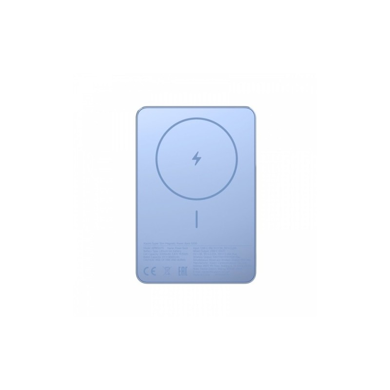 Xiaomi Super Slim Magnetic Išorinė baterija (Power Bank) 5000mAh, Mėlyna