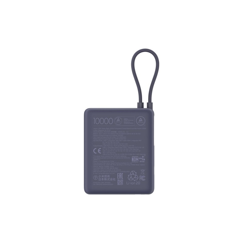Xiaomi 33W Išorinė baterija (Power Bank) 10000mAh, integruotas kabelis, Blue