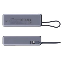 Xiaomi 165W Išorinė baterija (Power Bank) 10000mAh, integruotas kabelis, Pilka