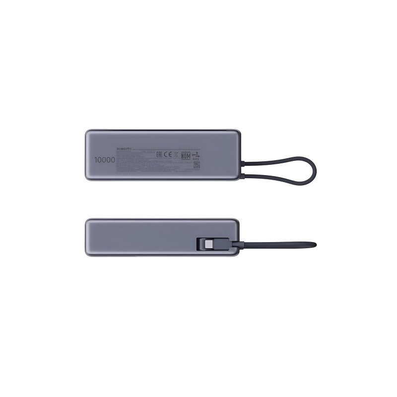 Xiaomi 165W Išorinė baterija (Power Bank) 10000mAh, integruotas kabelis, Pilka