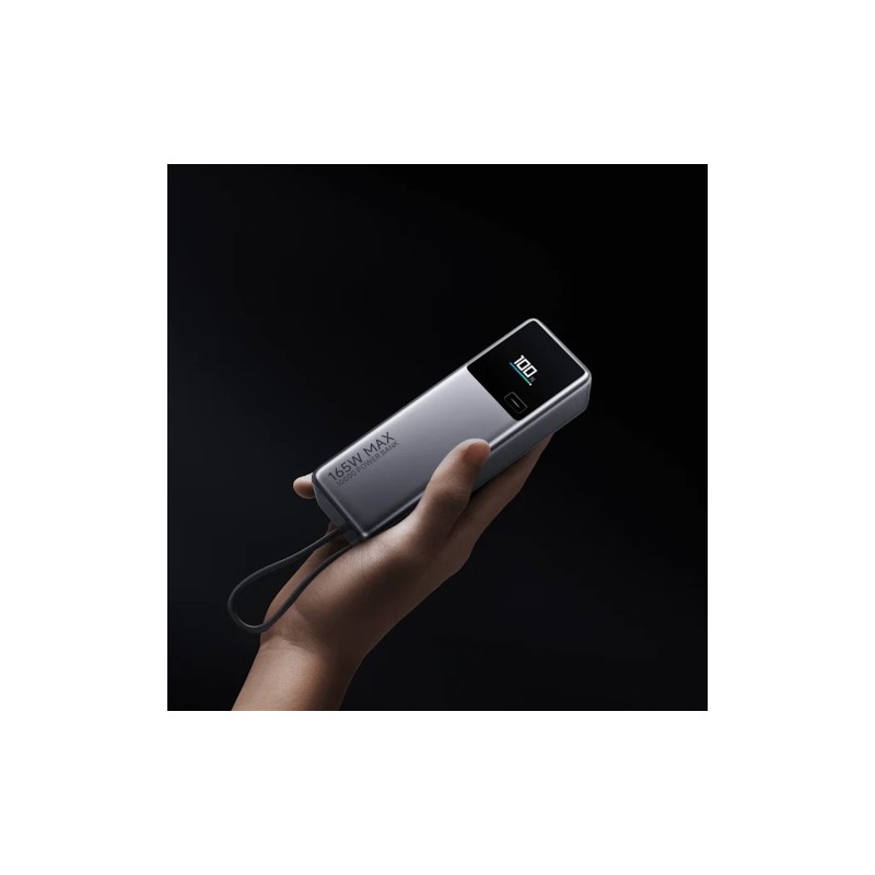 Xiaomi 165W Išorinė baterija (Power Bank) 10000mAh, integruotas kabelis, Pilka