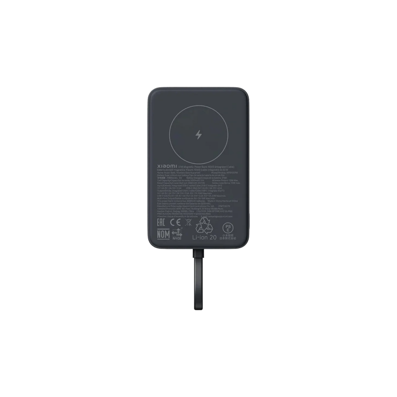 Xiaomi 33W Magnetic Išorinė baterija (Power Bank) 10000mAh, integruotas kabelis, Pilka