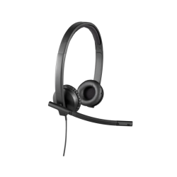 Logitech H570e Mono MS Teams Laidinės ausinės USB-A, Juoda