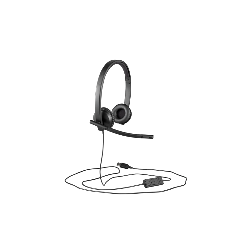 Logitech H570e Mono MS Teams Laidinės ausinės USB-A, Juoda