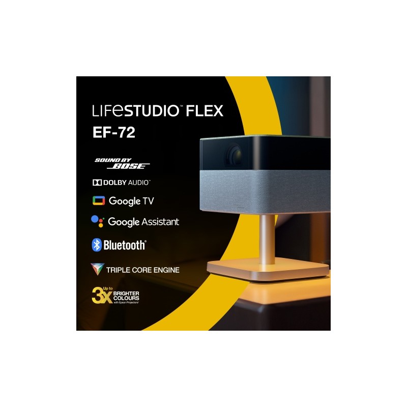 Epson Lifestudio Flex Plus EF-72 Projektorius 3LCD 4K 4096x2400, 1000 lumens, USB, Wi-Fi, BT