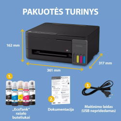 Epson EcoTank L3351 Spausdintuvas rašalinis spalvotas MFP A4 33 ppm USB Wi-Fi