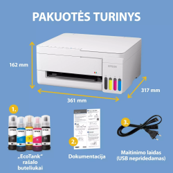Epson EcoTank L3356 Spausdintuvas rašalinis spalvotas MFP A4 33 ppm USB Wi-Fi