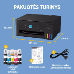 Epson EcoTank L3361 Spausdintuvas rašalinis spalvotas MFP A4 33 ppm USB Wi-Fi