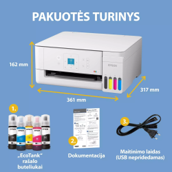 Epson EcoTank L3366 Spausdintuvas rašalinis spalvotas MFP A4 33 ppm USB Wi-Fi