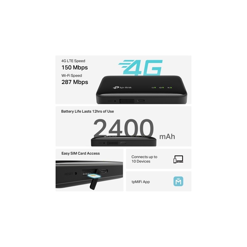 TP-Link M7005 4G LTE Mobile Wi-Fi Belaidis Maršrutizatorius