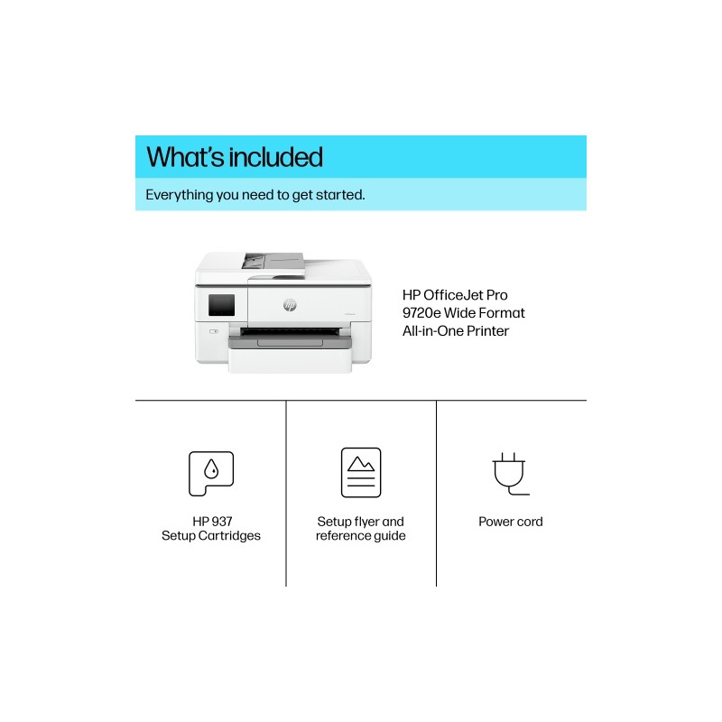HP OfficeJet Pro 9720e AiO Spausdintuvas rašalinis spalvotas MFP A3 22 ppm USB Wi-Fi Ethernet LAN BT